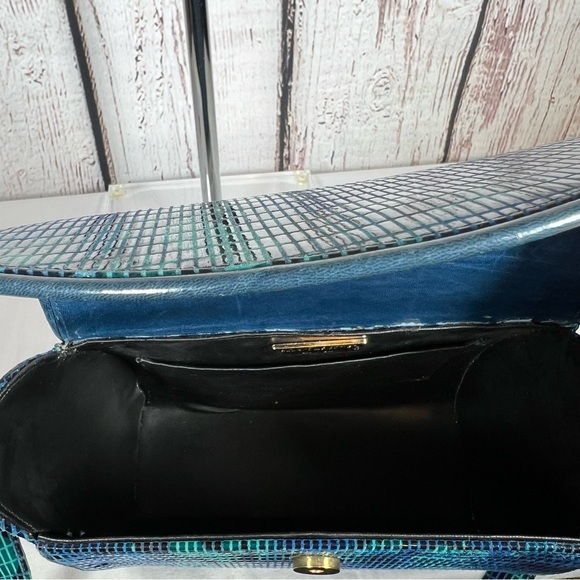 Vintage Stuart Weitzman Snakeskin Leather Spain Structured Shoulder Purse Bag - Picture 10 of 15